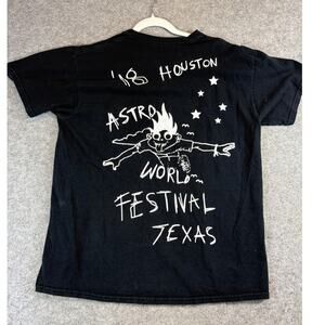 Travis Scott Astroworld Look Mom I Can Fly Shirt Mens Medium Black Graphic Tee
